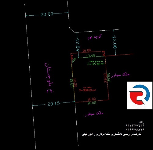 نقشه utm دوخطی ثبت و شهرداری در منطقه 18 تهران